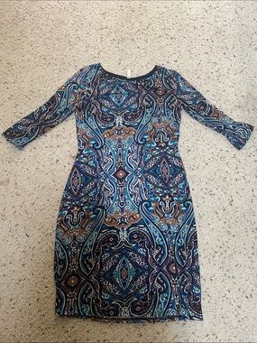 Women's Blue Paisley Dress - GILLI USA